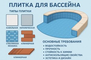 Плитка для бассейна: требования, особенности выбора и современные материалы