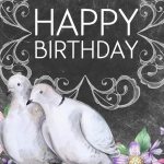 голуби и надпись happy birthday