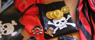 Costumes and props for a pirate party (printable layouts)