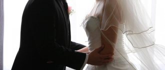 Newlyweds in wedding dresses