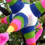 Pinata: a colorful finale to the holiday with a toy, bat and gifts