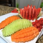 Festive cutting of watermelon and melon