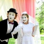 Comical funny scenes for a wedding with dressing up
