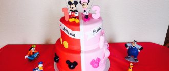 Cake in the style of Mickey Mouse and Minnie Mouse